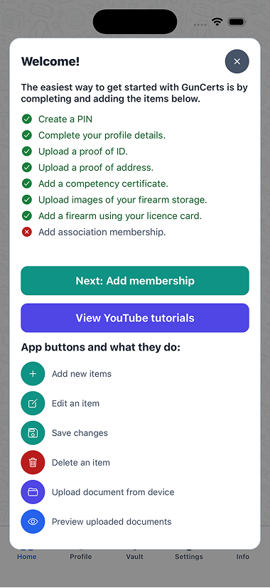 Application checklist